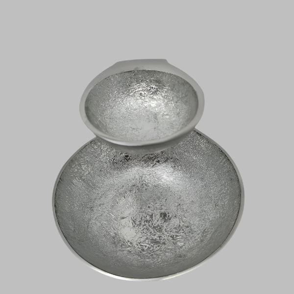 Modern Silver Chip and Dip Server | Unique Serving Bowl