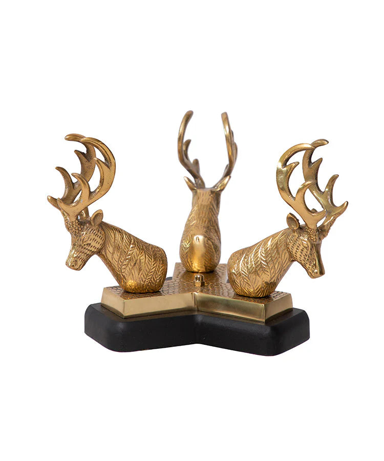 Brass Serving Bowl on Deer Antler Stand