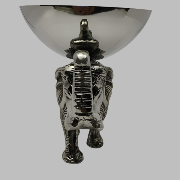 Silver Elephant Serving Bowl | Decorative Metal Dish