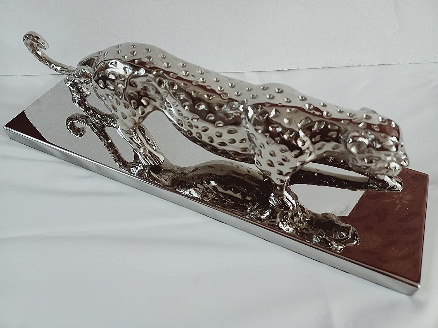 Decorative Metal Panther Sculpture - Home Accent