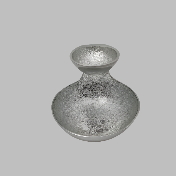 Modern Silver Chip and Dip Server | Unique Serving Bowl
