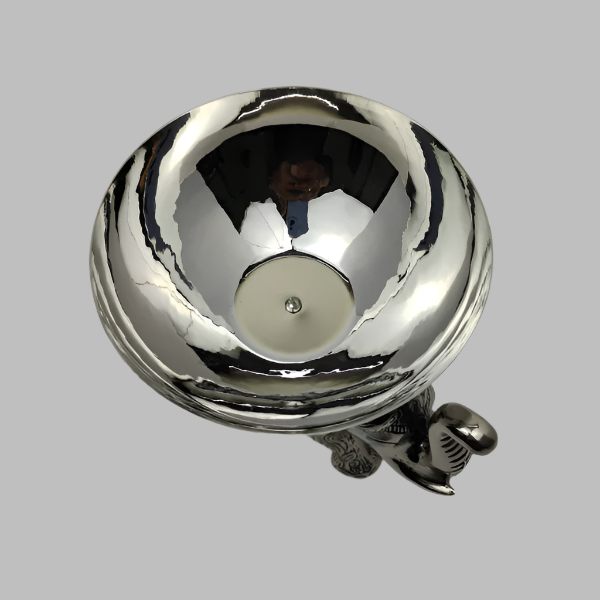 Silver Elephant Serving Bowl | Decorative Metal Dish