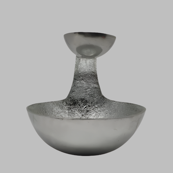 Modern Silver Chip and Dip Server | Unique Serving Bowl