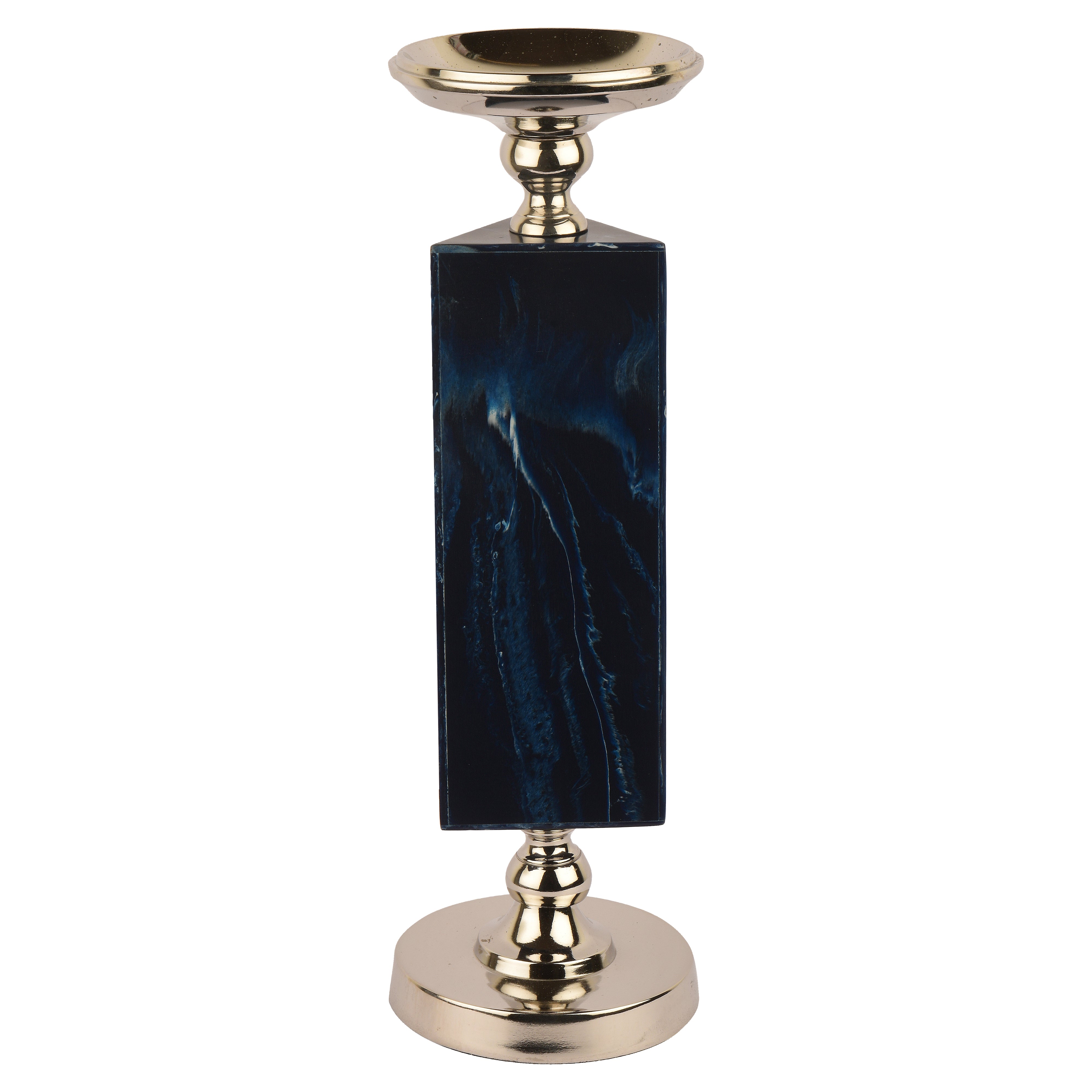 Blue Marble Design Candle Holder