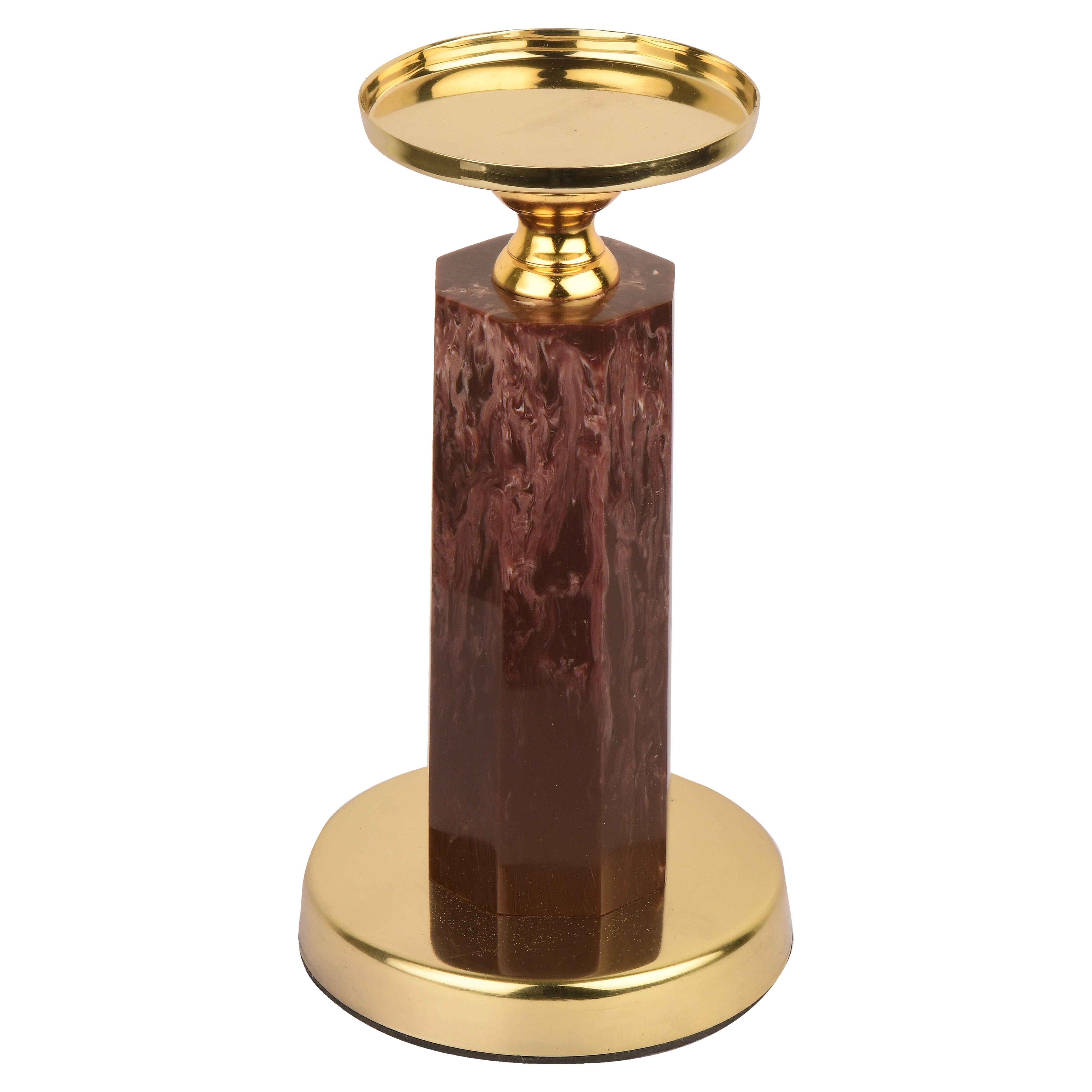 Luxurious Gold and Brown Candle Holder