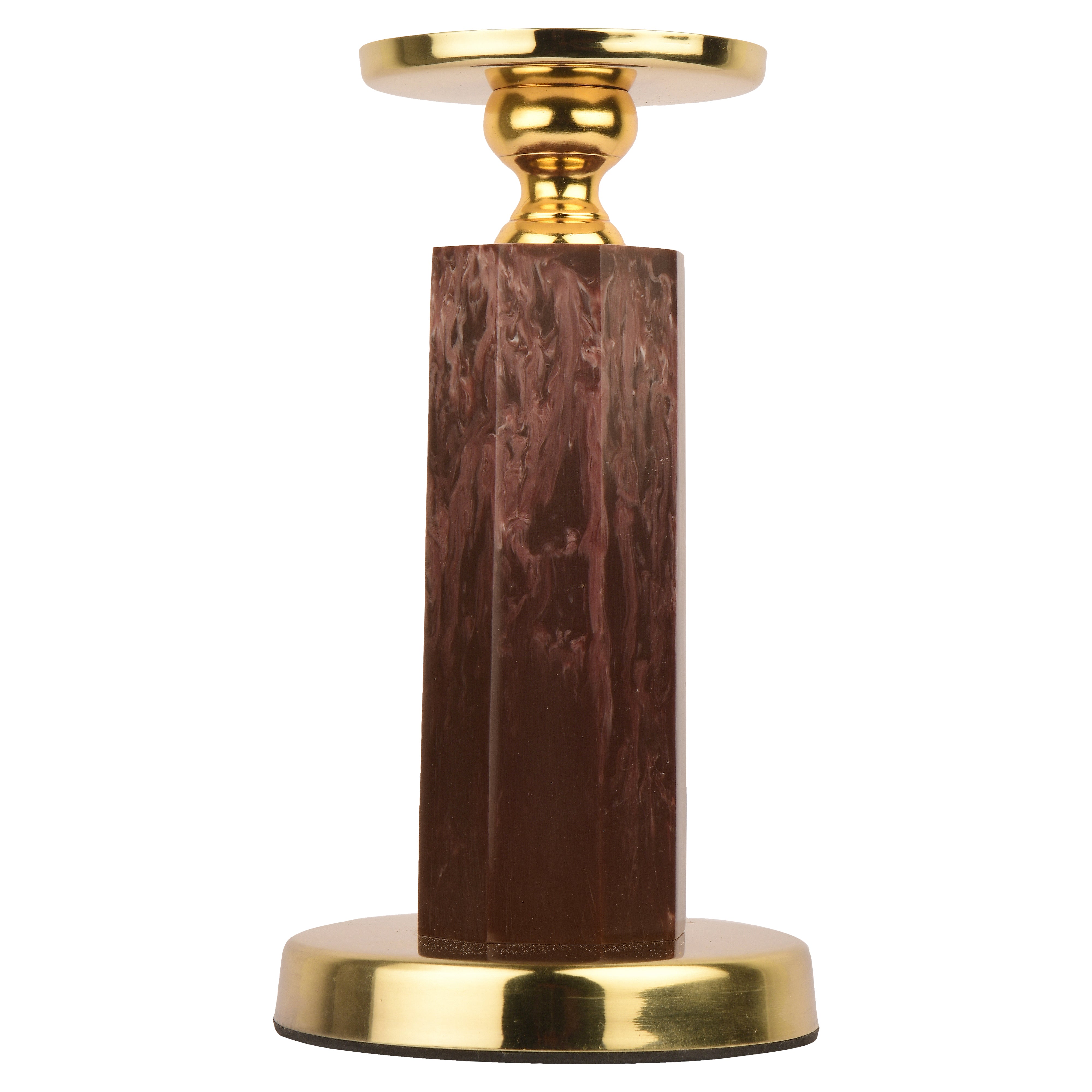 Luxurious Gold and Brown Candle Holder
