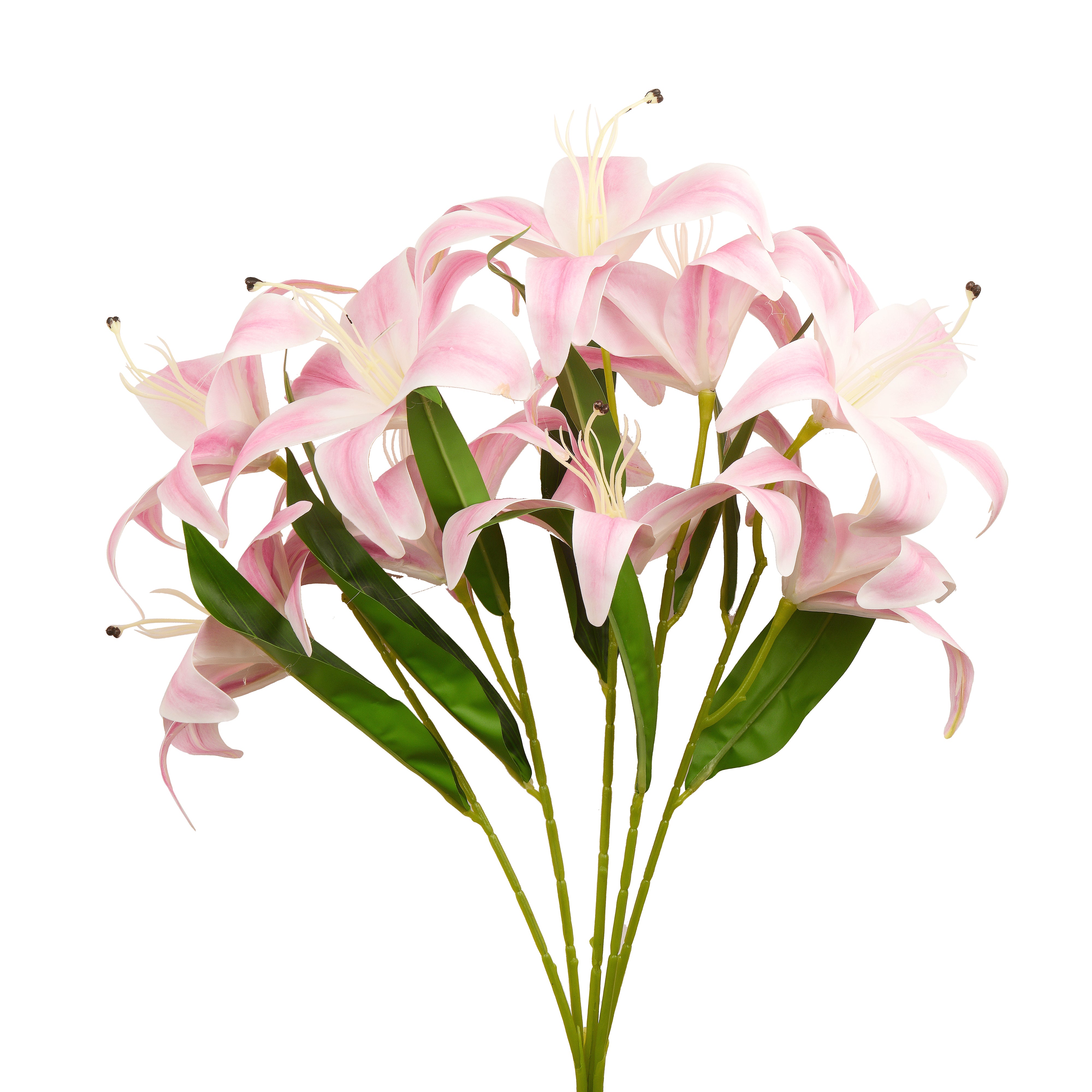 Pink White artificial lily