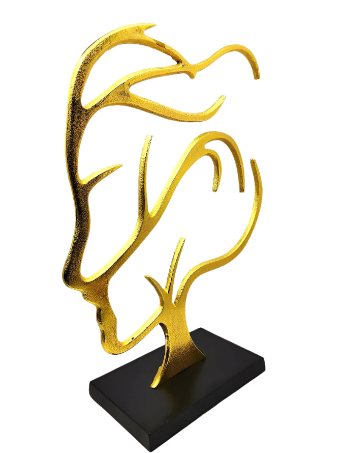 Eternity Gold Metal Face Sculpture – Figurine Décor
