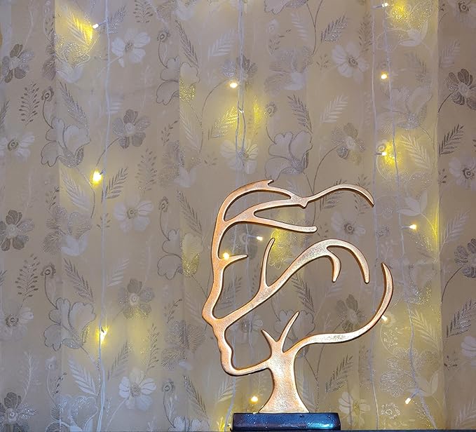 Eternity Gold Metal Face Sculpture – Figurine Décor