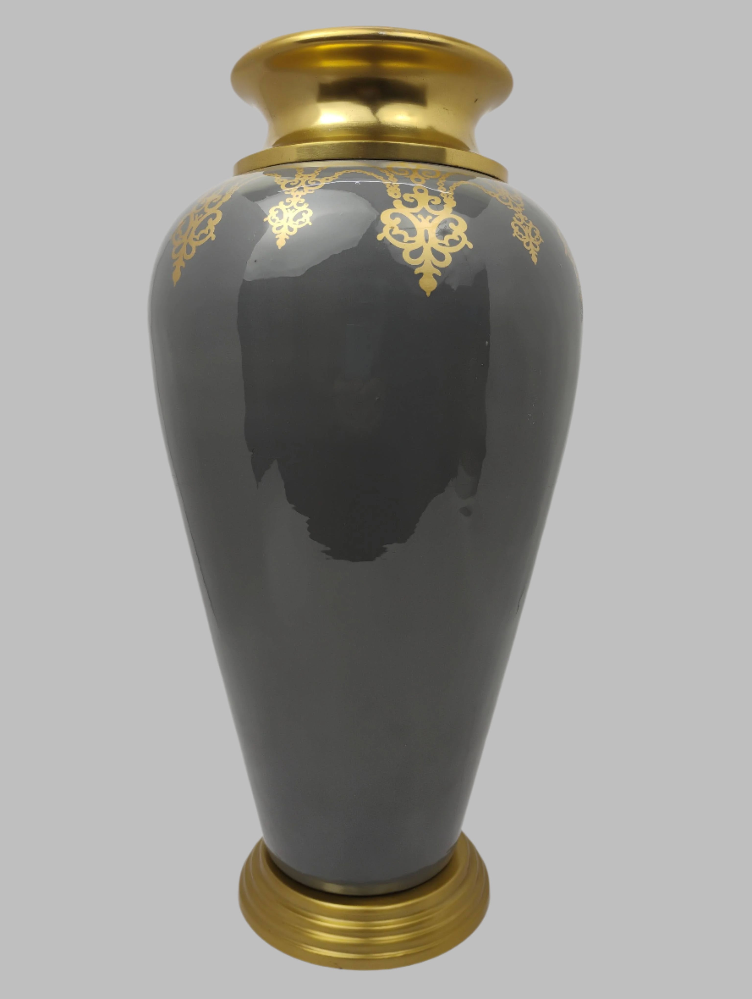 Grey and Gold Premium Decorative Accent Vase