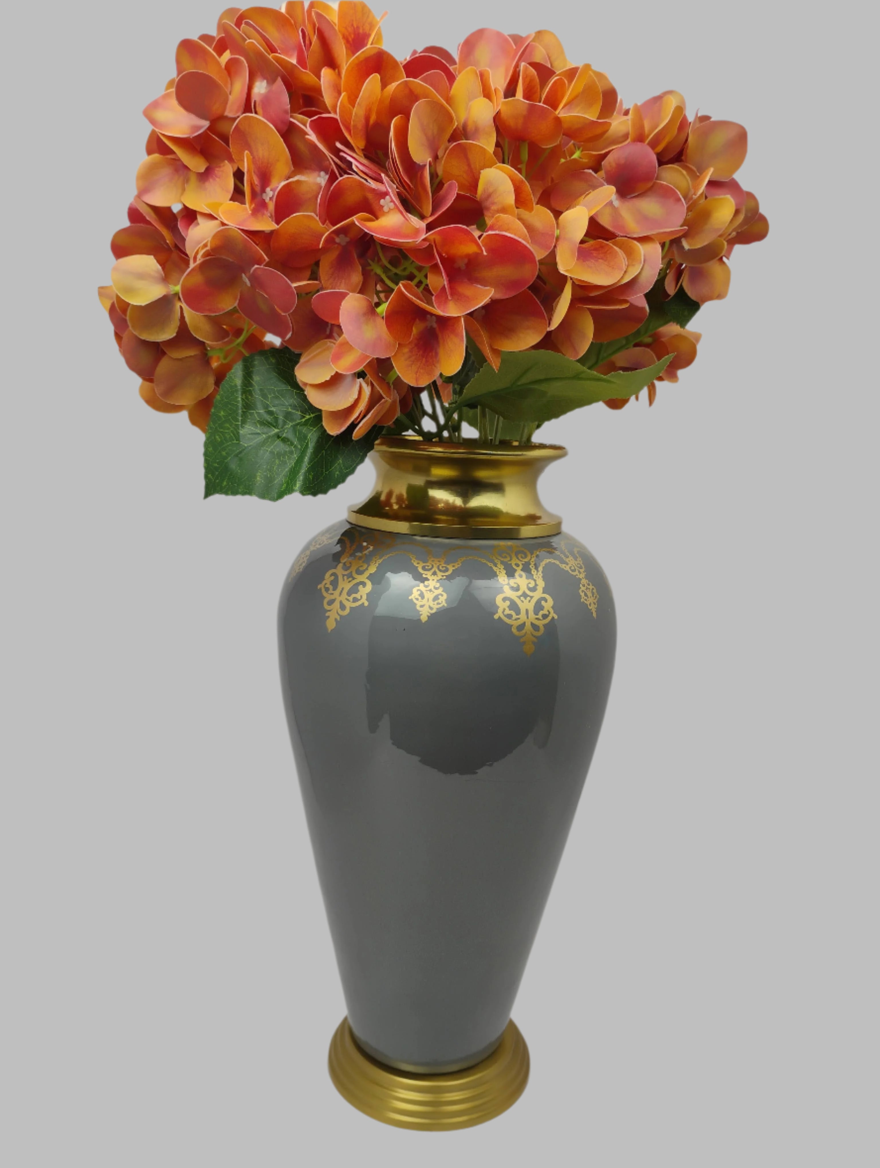 Grey and Gold Premium Decorative Accent Vase