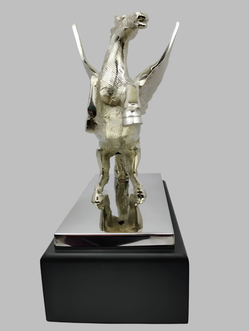 Silver Pegasus Sculpture - Winged Horse Statue