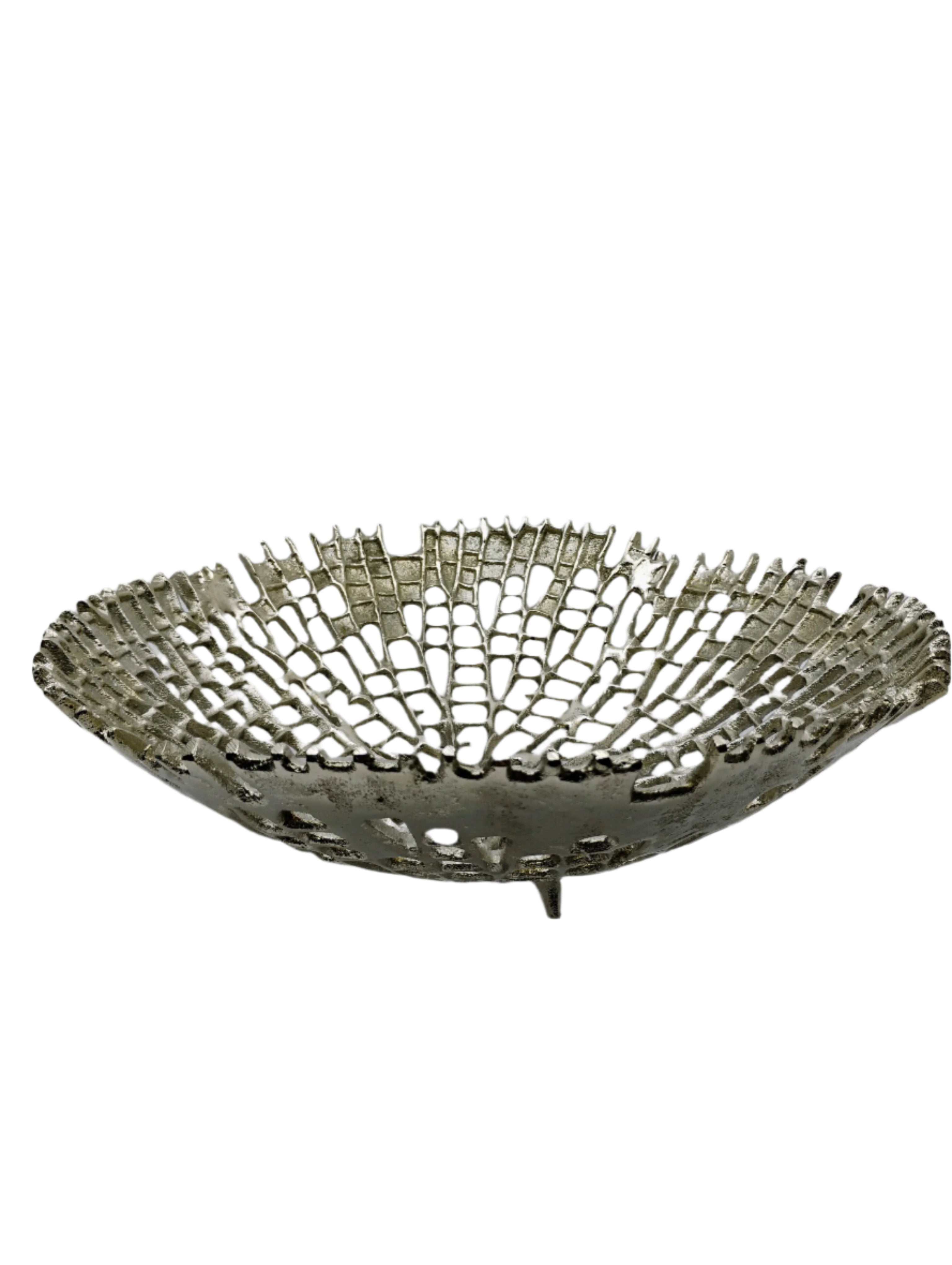 Textured Silver Coral Decorative Bowl
