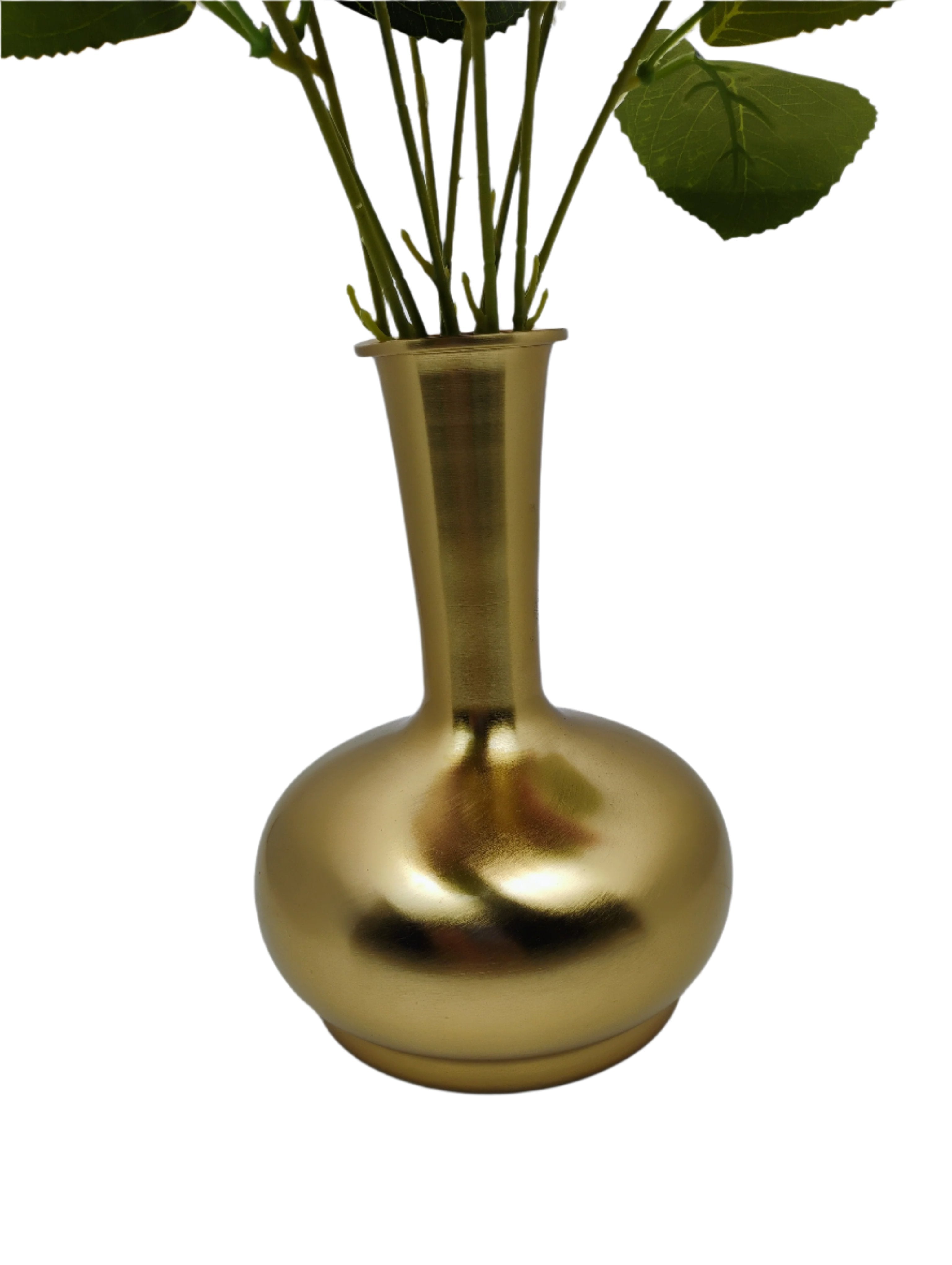 Sleek Golden Metal Vase with Modern Minimalist Design