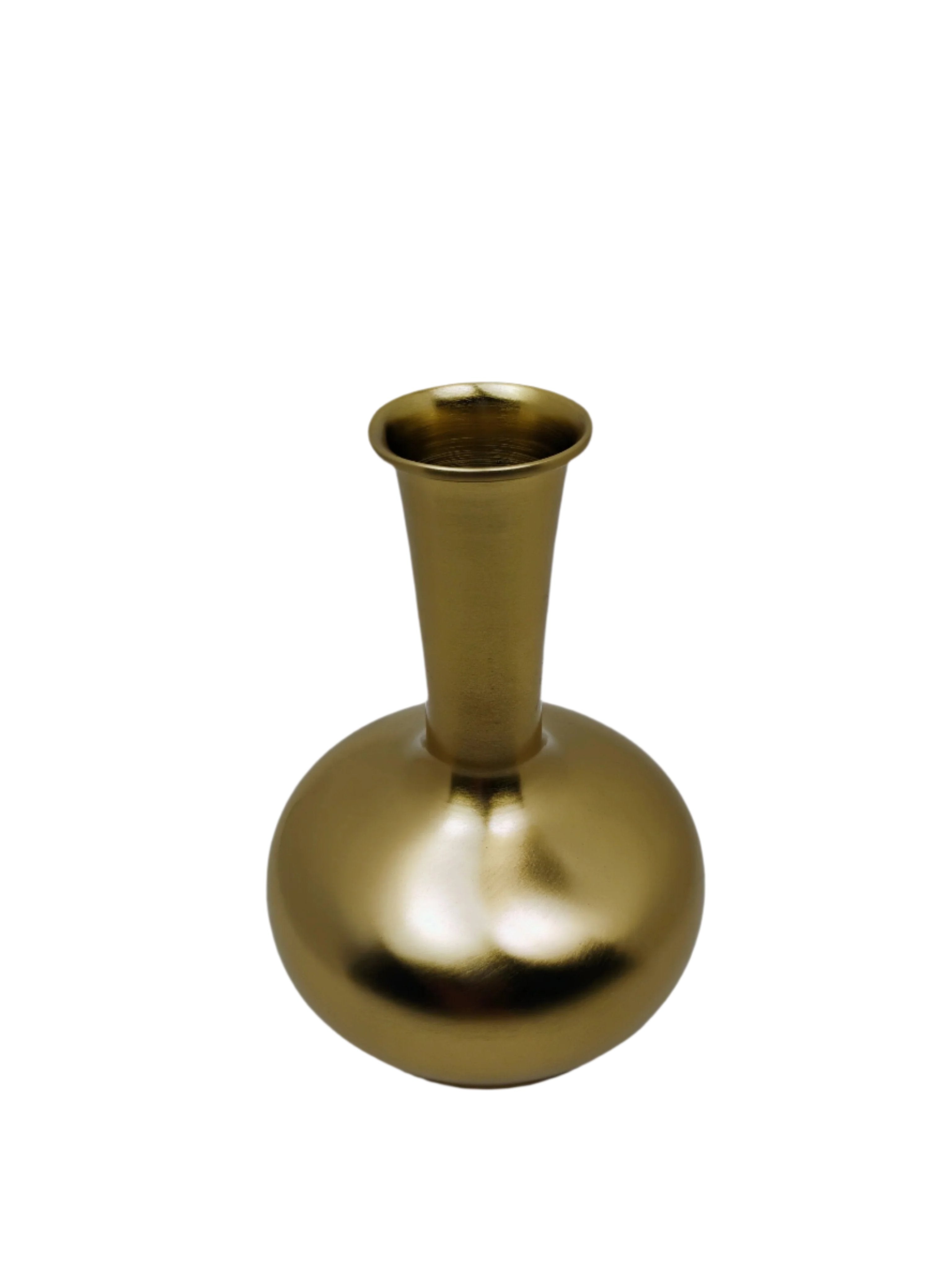 Sleek Golden Metal Vase with Modern Minimalist Design