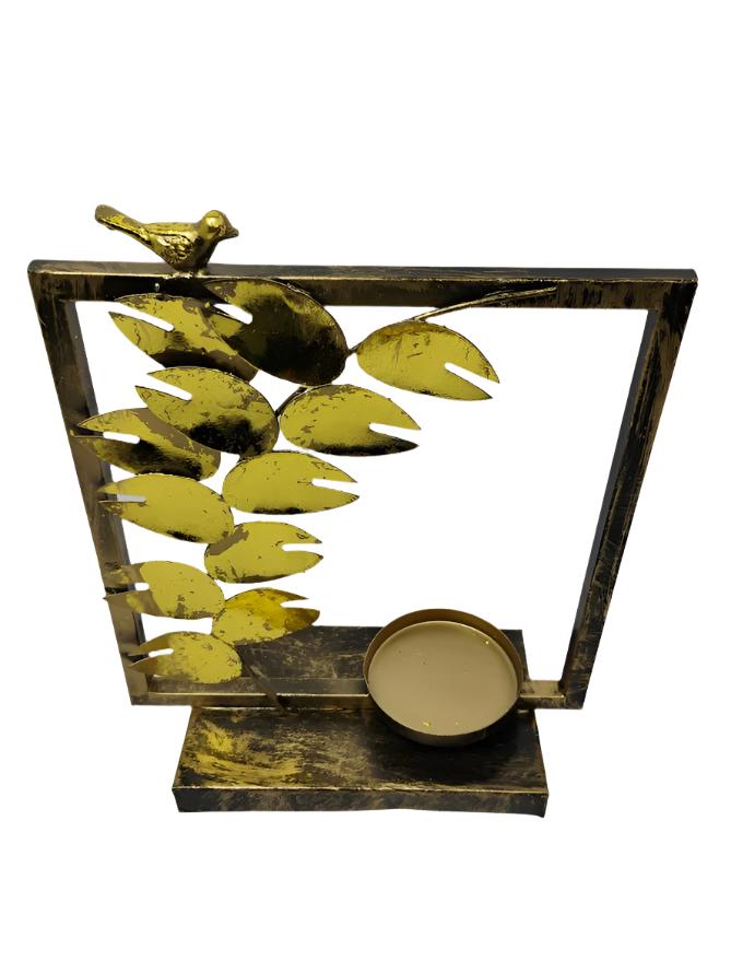 Leaf Design Candle Holder with Smoke-Free Candle