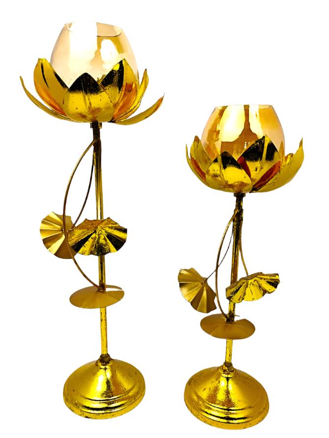 Lotus Candle Holder for Table Décor – Set of 2