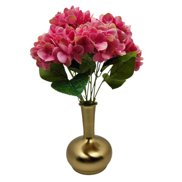 Sleek Golden Metal Vase with Modern Minimalist Design