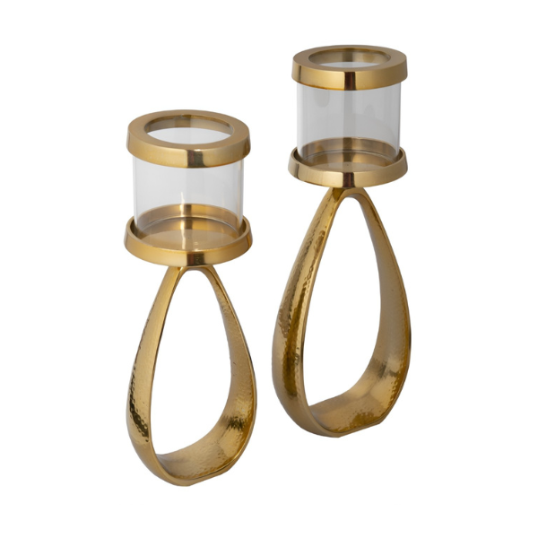 Modern Gold Metal Candle Holder Stand