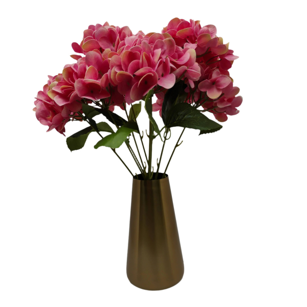 Golden Metal Cone Vase for Modern Home Decor