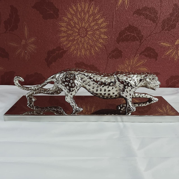 Decorative Metal Panther Sculpture - Home Accent