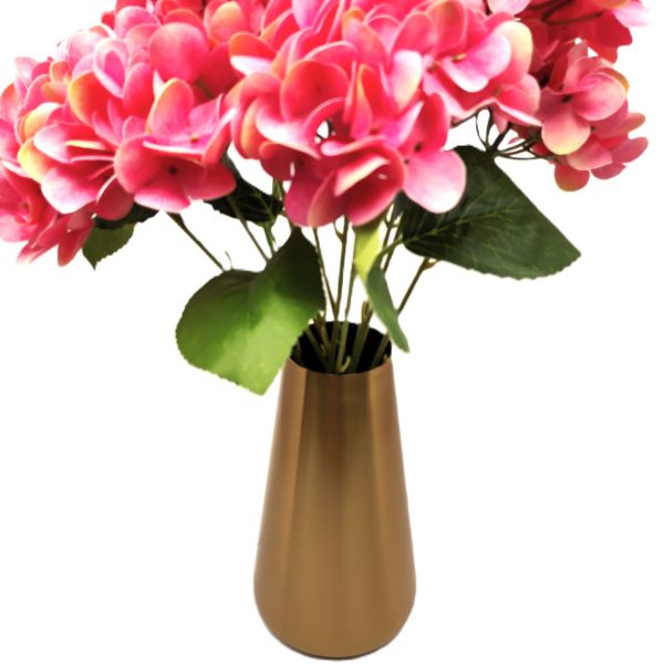 Golden Metal Cone Vase for Modern Home Decor