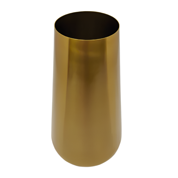 Golden Metal Cone Vase for Modern Home Decor