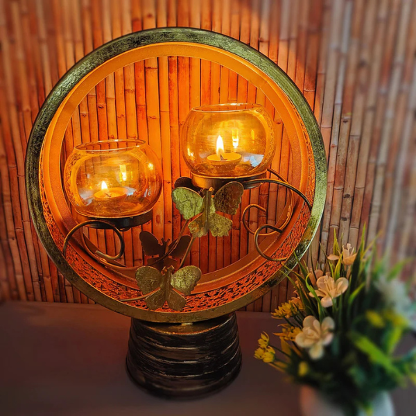 Antique Gold Candle Stand