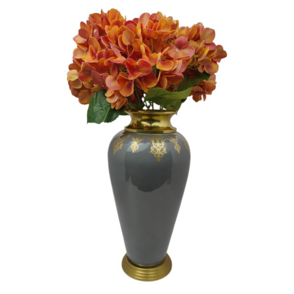 Grey and Gold Premium Decorative Accent Vase