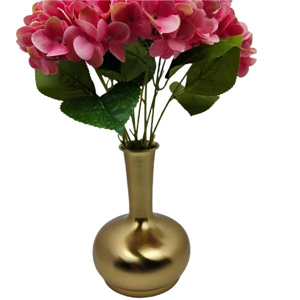 Sleek Golden Metal Vase with Modern Minimalist Design