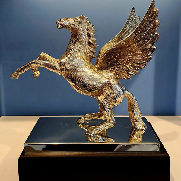 Golden Pegasus Sculpture - Winged Horse Statue