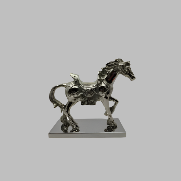 Horse Statue with Metal Base