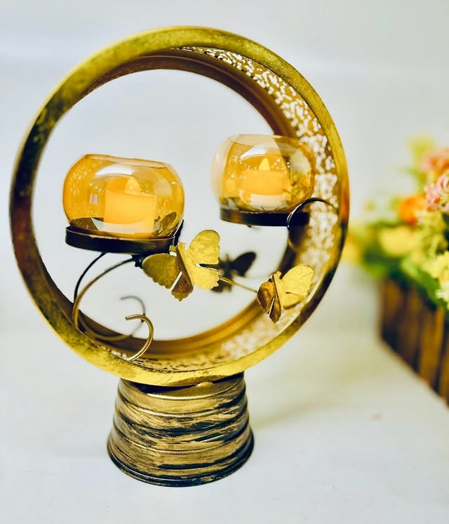 Antique Gold Candle Stand