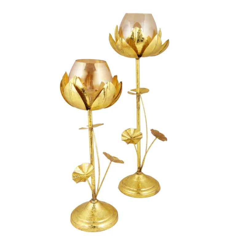 Lotus Candle Holder for Table Décor – Set of 2