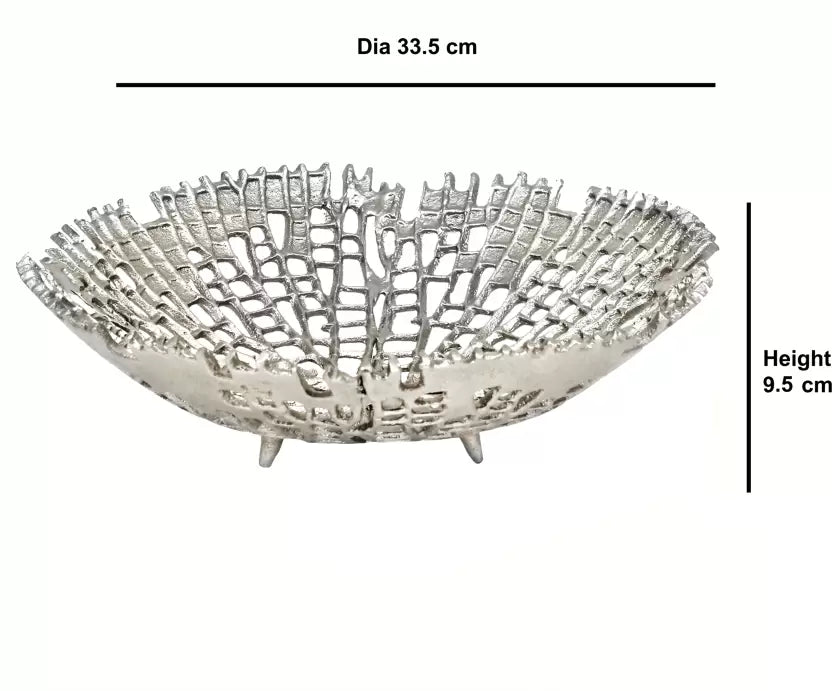 Textured Silver Coral Decorative Bowl