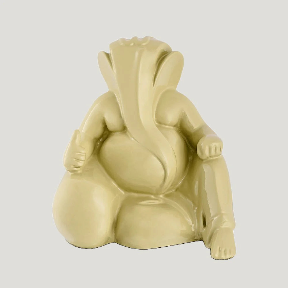 Lime Green Resin Ganesha Idol