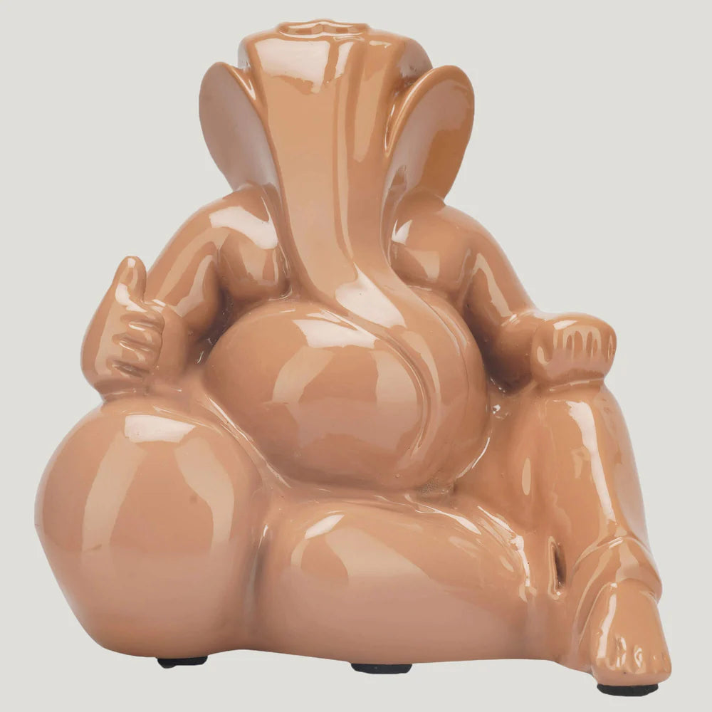 Decorative Ganesha Statue Idol Peach Toned