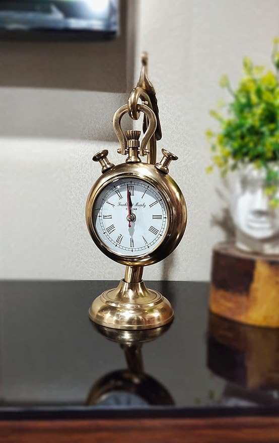 Stylish Golden Peacock Table Clock for Home Décor