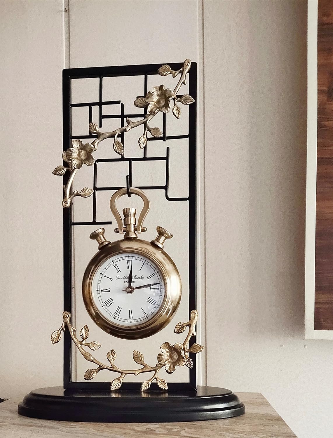 Elegant Floral Table Clock Perfect Blend of Art and Functionality