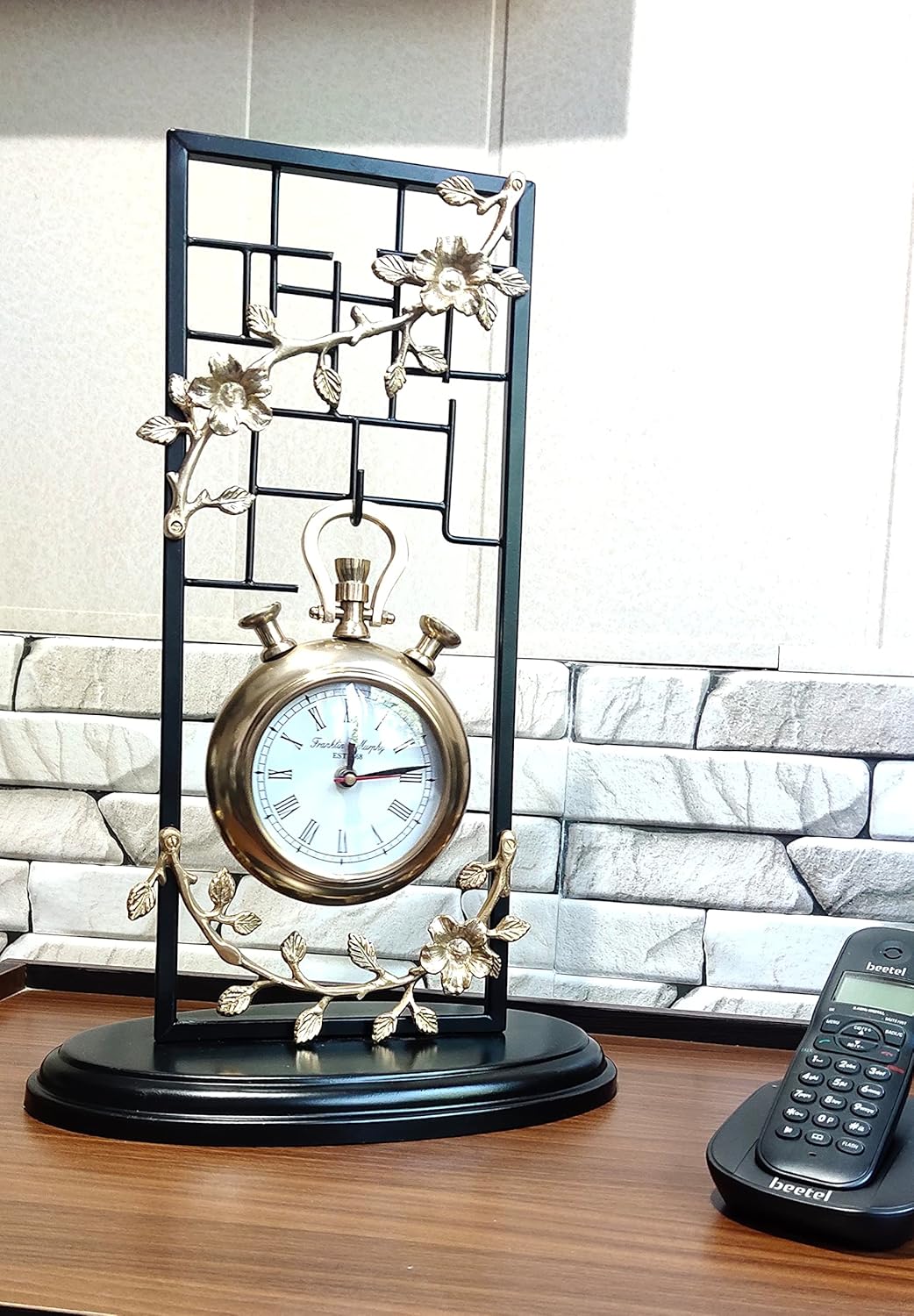 Elegant Floral Table Clock Perfect Blend of Art and Functionality