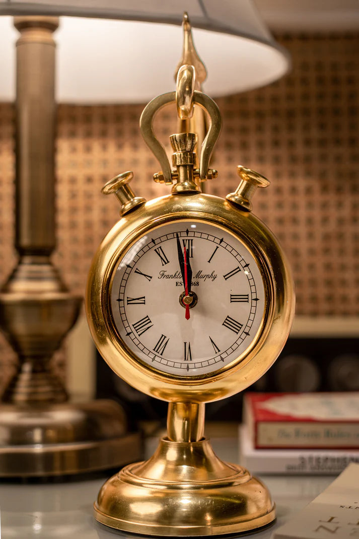 Stylish Golden Peacock Table Clock for Home Décor