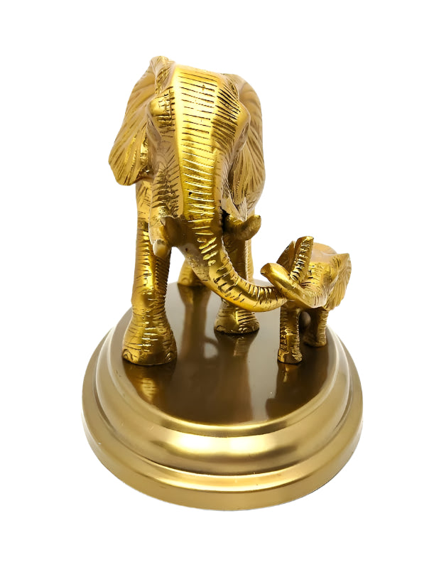 Gold Elephant Figurine with Calf