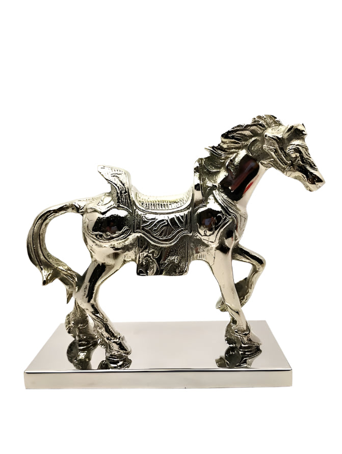 Horse Statue with Metal Base