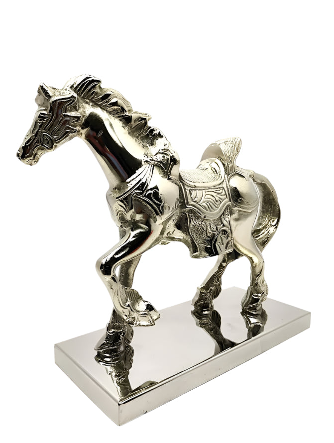 Horse Statue with Metal Base