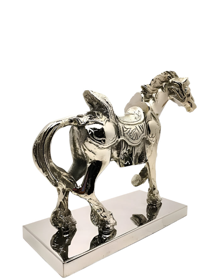 Horse Statue with Metal Base