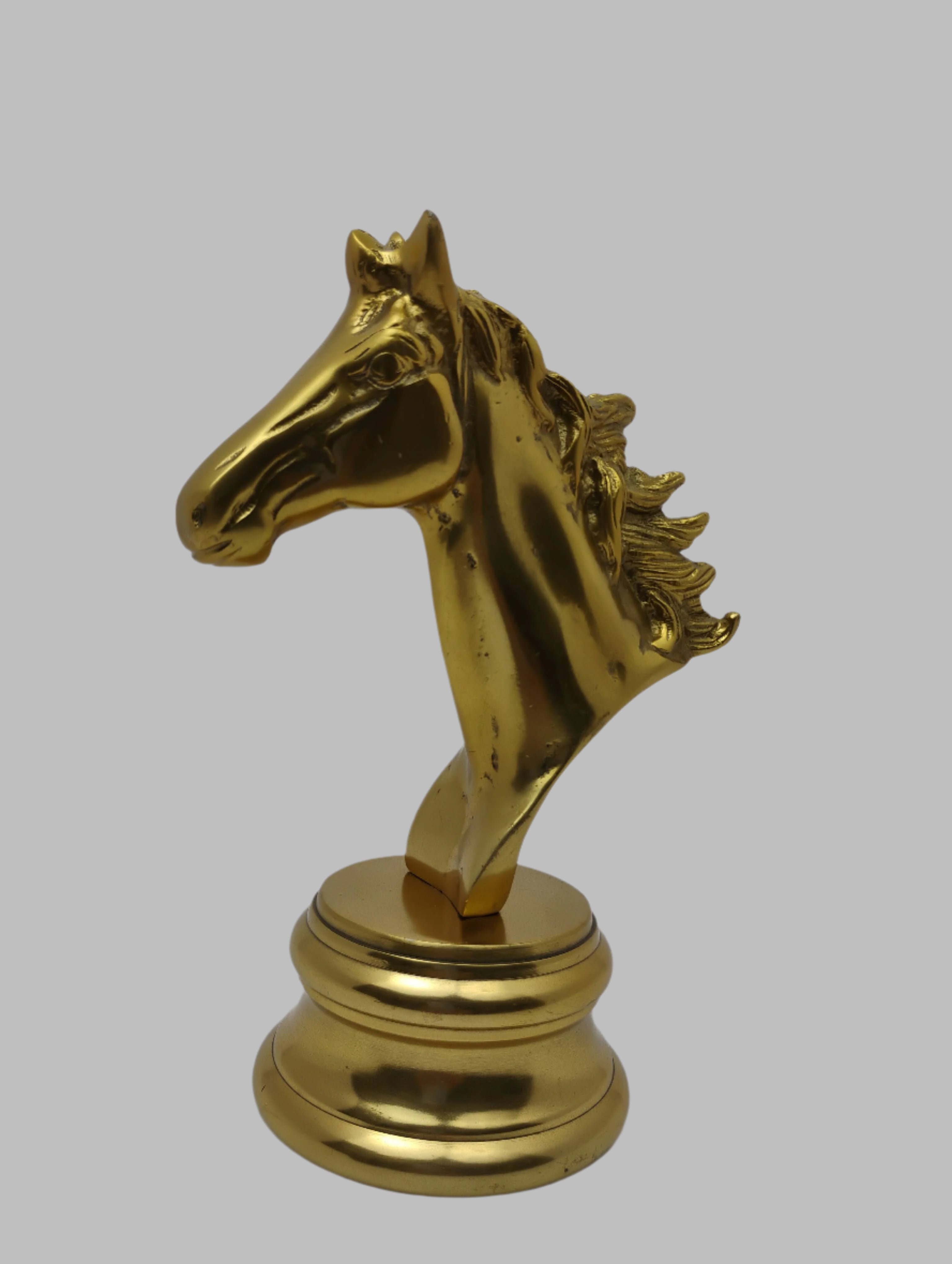 Gold Decorative Horse Head with Base