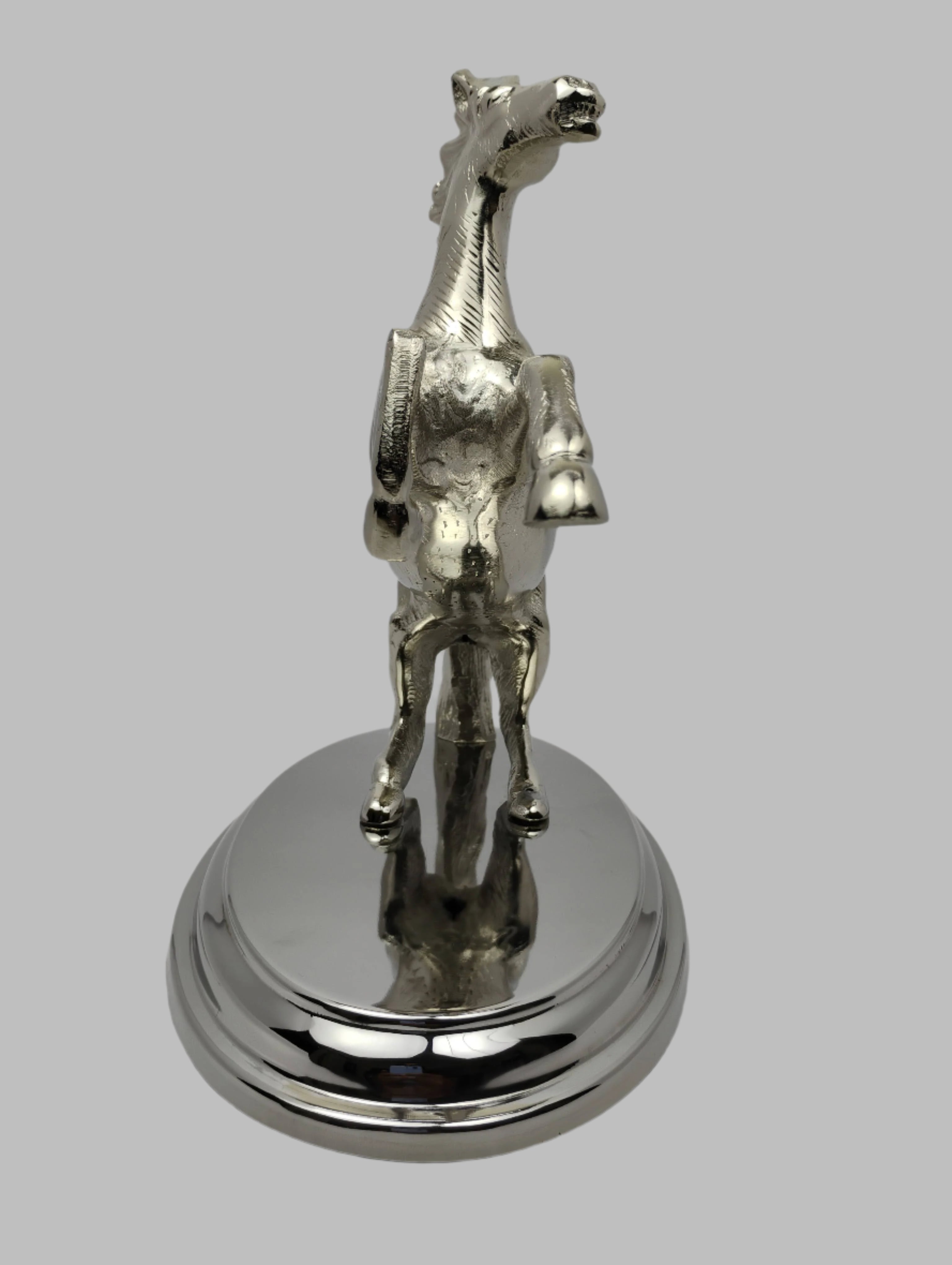 Silver Victory Horse Sculpture