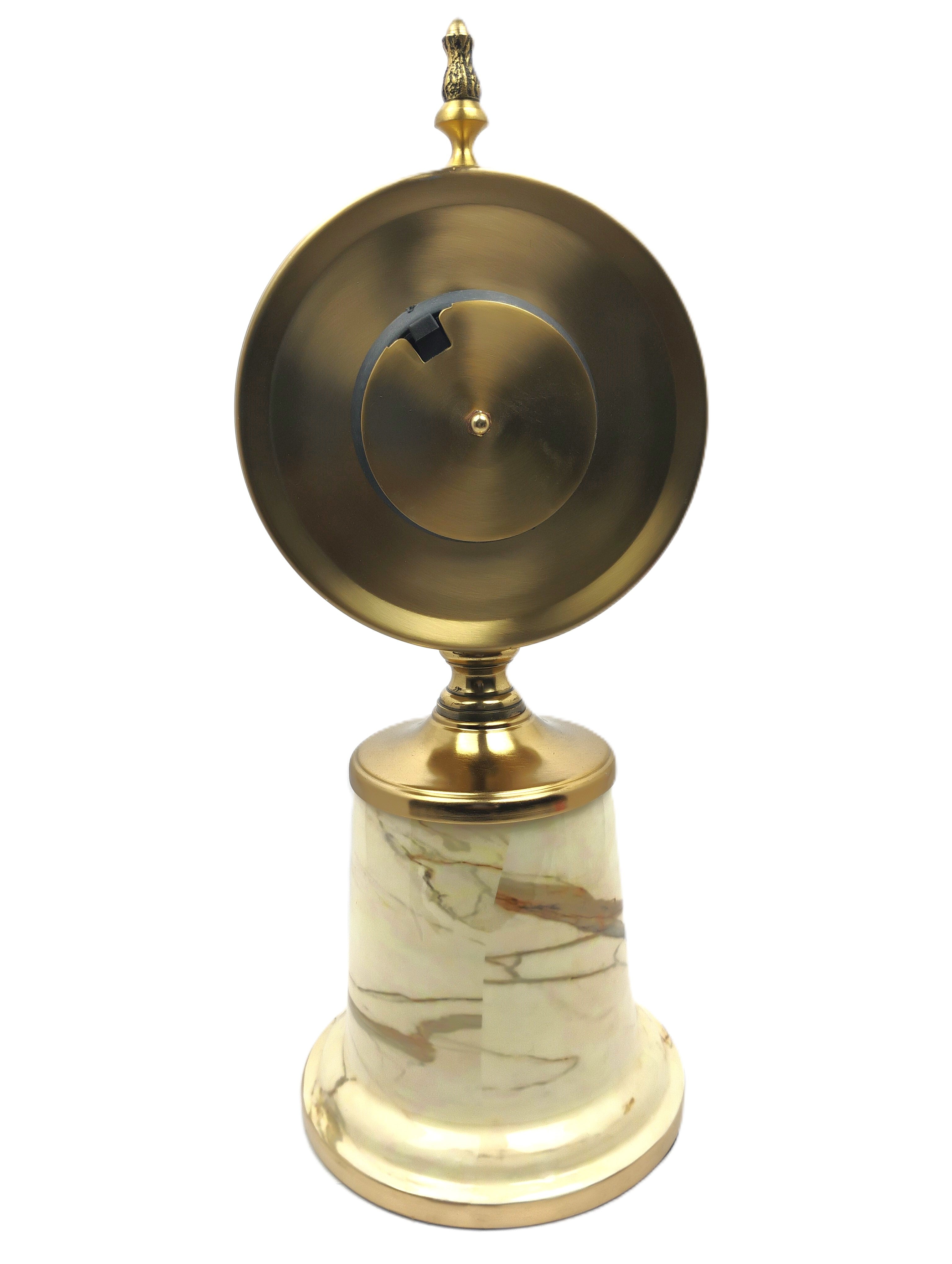 Marble Look Gold Desk Clock – Timeless Elegance for Décor