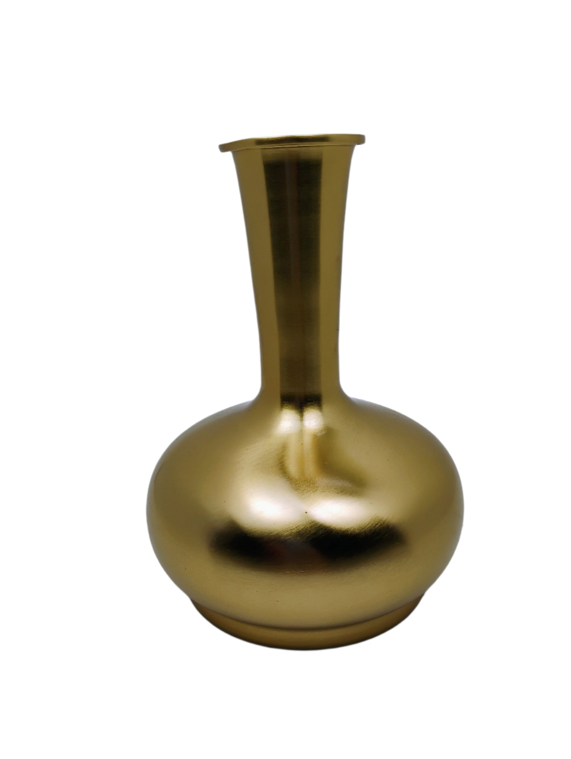 Sleek Golden Metal Vase with Modern Minimalist Design