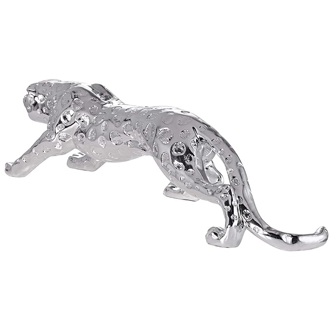 Stylish Silver Leopard Figurine